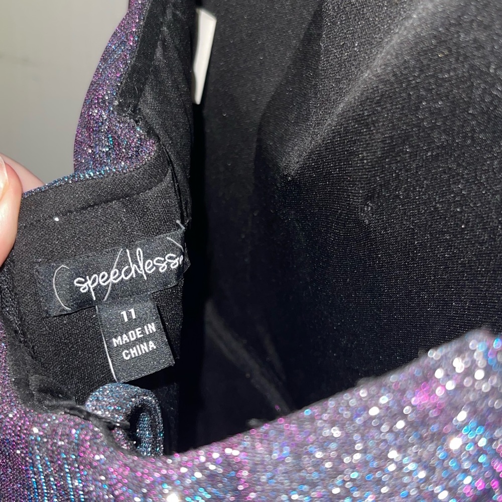 Glamorous, high low, duo-chromatic dress